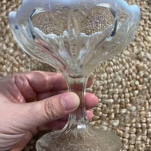 White Opalescent Glass Sherbet Cup, 1 piece